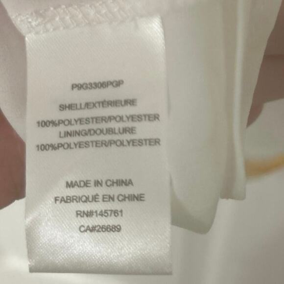 PARKER NWT White Floral Smocked Waist Flutter Sleeve  Mini Dress Large Whimsy - Picture 11 of 12